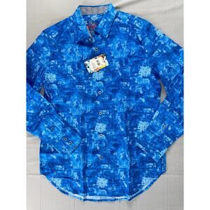 Robert Graham Lewisville Long Sleeve Flip Cuff Club Shirt. Men's S, NWT $198!!